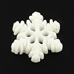 Resin Cabochons, Snowflake, Beige, 21x18.5x3mm(X-CRES-R175-05)