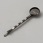 Iron Hair Bobby Pin Findings, Gunmetal, 59.5x14x5.5mm(OHAR-WH0034-30E)