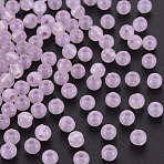 Imitation Jelly Acrylic Beads, Round, Pearl Pink, 4x3mm, Hole: 1.6mm, about 15000pcs/500g(MACR-S371-11-E03)