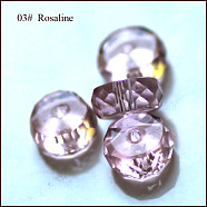 Imitation Austrian Crystal Beads, Grade AAA, Faceted, Flat Round, Pink, 10x5.5mm, Hole: 0.9~1mm(SWAR-F078-6x10mm-03)