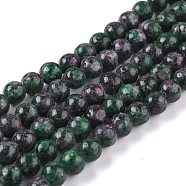 Natural White Jade Beads, Round, Dyed, Dark Green, 6mm, Hole: 1mm, about 58~61pcs/strand, 37.5~38.5cm(G-J390-C01-09)