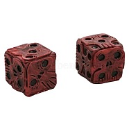 Resin 6 Sided Dices, Cube, for Table Top Games, Role Playing Games, Math Teaching, Dark Red, 20x20x20mm(SKUL-PW0002-101)