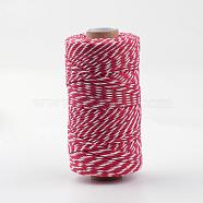 Macrame Cotton Cord, Twisted Cotton Rope, for Wall Hanging, Crafts, Gift Wrapping, Red, 1.5~2mm, about 50yards/roll(150 feet/roll)(YC-R007-A04)