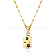 Elegant Stainless Steel Square Necklace with Sparkling Diamond for Women.(YB1212-1)