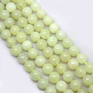 Natural New Jade Beads Strands, Round, 8mm, Hole: 0.8mm, about 49pcs/strand, 15.3 inch(39cm)(G-G763-09-8mm)