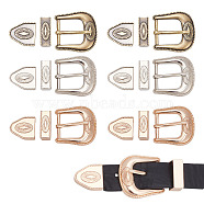 WADORN 6 Sets 3 Colors Belt Alloy Buckle Sets, include Roller Buckle, Rectangle Silder Charm, Triangle Zipper Stopper, Mixed Color, 39x38x7mm, 2 sets/color(FIND-WR0011-10)
