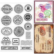 PVC Plastic Stamps, for DIY Scrapbooking, Photo Album Decorative, Cards Making, Stamp Sheets, Birthday Themed Pattern, 160x110x3mm(DIY-WH0167-57-0505)