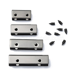 (Defective Closeout Sale: Scratched) Zinc Alloy Bag Decorative Edge Buckles, Belt End Tip Hardwares, Gunmetal, 1x1.95~3.8x0.6~0.7cm, Hole: 2.3~2.5mm(FIND-XCP0002-72)