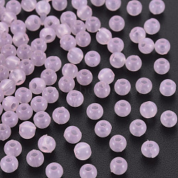 Imitation Jelly Acrylic Beads, Round, Pearl Pink, 4x3mm, Hole: 1.6mm, about 15000pcs/500g(MACR-S371-11-E03)