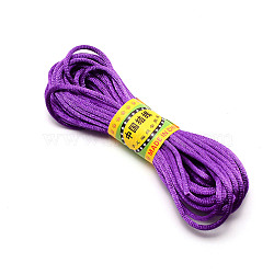 Polyester Rattail Satin Cord, for Chinese Knotting, Round, Blue Violet, 3mm, about 10.94 Yards(10m)/Bundle(OCOR-WH0066-43M)