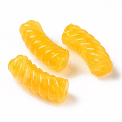 Two Tone Opaque Acrylic Beads, Curved Tube, Gold, 35x14x11.5mm, Hole: 3.2mm, about 152pcs/500g(OACR-A016-06B)
