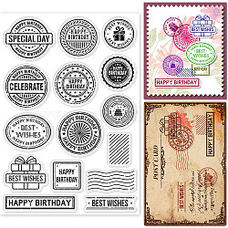 PVC Plastic Stamps, for DIY Scrapbooking, Photo Album Decorative, Cards Making, Stamp Sheets, Birthday Themed Pattern, 160x110x3mm(DIY-WH0167-57-0505)