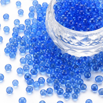 DIY 3D Nail Art Decoration Mini Glass Beads, Tiny Caviar Nail Beads, AB Color Plated, Round, Dodger Blue, 3.5mm, about 450g/bag