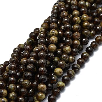 Natural Garnet Beads Strands, Round, 8mm, Hole: 1mm, about 51pcs/strand, 15.55''(39.5cm)