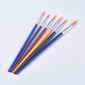 Plastic Art Brushes Pen Value Sets, Mixed Color, 178~200x5~7mm, 6pcs/set