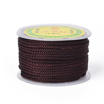 Polyester Milan Cord for DIY Jewelry Craft Making, Coconut Brown, 3mm, about 27.34 yards(25m)/roll