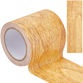 Non-woven Fabrics Imitation Wood Grain Adhesive Tape, Oakwood Grain Repair Tape Patch, Flat, Navajo White, 57mm, about 4.57m/roll