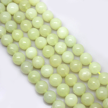 Natural New Jade Beads Strands, Round, 8mm, Hole: 0.8mm, about 49pcs/strand, 15.3 inch(39cm)