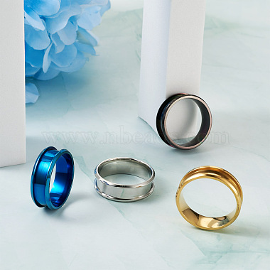 4 Colors Stainless Steel Grooved Finger Ring Settings(STAS-TA0001-26E)-5