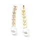 Clous d'oreilles pendants en cristal avec strass et perle d'imitation(EJEW-C037-02A-LG)-1