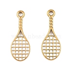 304 Stainless Steel Enamel Pendants, Racket Charms, PVD Vacuum Plating, Real 18K Gold Plated, White, 24.5x9.5x2mm, Hole: 1.6mm(STAS-Z186-23G-02)