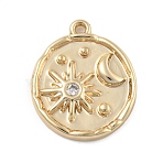 Brass Micro Pave Cubic Zirconia Pendants, Cadmium Free & Nickel Free & Lead Free, Golden Charms, Star, 17.5x14x2mm, Hole: 1.2mm(KK-D283-32G-02)