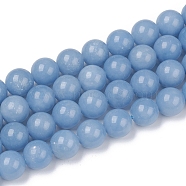 Natural Angelite Beads Strands, Round, 10mm, Hole: 0.9mm, about 40pcs/strand, 15.87 inch(40.3cm)(G-G840-03-10mm)