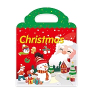 Plastic Reusable Stickers Book for Kids, Self-adhesive Cartoon Stickers Decals, Santa Claus, 302x235x2mm, Sticker: 26~44x21~51mm(STIC-P013-10E)