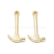 Alloy Pendants, Long-Lasting Plated, Lead Free & Cadmium Free, Hammer, Light Gold, 25x12.5x3mm, Hole: 1.8mm(PALLOY-K003-10LG)