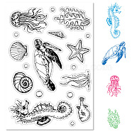 Custom PVC Plastic Clear Stamps, for DIY Scrapbooking, Photo Album Decorative, Cards Making, Stamp Sheets, Film Frame, Sea Horse, 160x110x3mm(DIY-WH0439-0043)