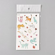 Removable Kitten Temporary Tattoos, Water Proof, Cartoon  Paper Stickers, Cat, Colorful, 120~121.5x75mm(AJEW-WH0061-B08)
