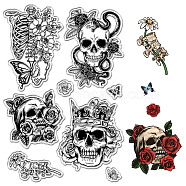 Custom PVC Plastic Clear Stamps, for DIY Scrapbooking, Photo Album Decorative, Cards Making, Stamp Sheets, Film Frame, Skull, 160x110x3mm(DIY-WH0439-0149)