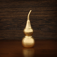 Brass Hollow Tilted Head Gourd Statue Ornament, Feng Shui Table Home Decoration, Raw(Unplated), 20x55mm(DJEW-PW0018-02B)