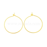 Brass Wine Glass Charm Rings, Hoop Earrings Findings, Golden, 30x0.8mm, 20 Gauge(EC067-3G)