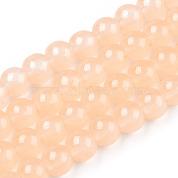 Baking Painted Imitation Jade Glass Round Bead Strands, PeachPuff, 6.5mm, Hole: 1.5mm, about 145pcs/strand, 31.8 inch(DGLA-Q021-6mm-41)