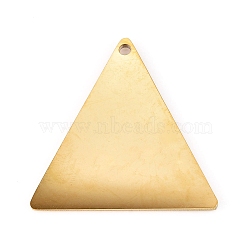304 Stainless Steel Pendants, Manual Polishing, Stamping Blank Tag, Laser Cut, Triangle, Golden, 19.5x19.3x0.8mm, Hole: 1.2mm(STAS-L238-113B-G)