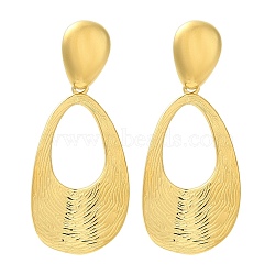 Ion Plating(IP) 304 Stainless Steel Teardrop Stud Earrings for Women, Golden, 46.5x19.5mm(EJEW-S227-53G)