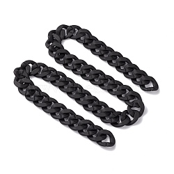 Handmade Acrylic Curb Chain, for Purse Strap Handbag Link Chains Making, Black, 38.5x32.5x6.5mm, about 3.28Feet/strand(1m/strand)(AJEW-JB01036-01)