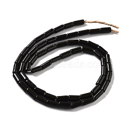 Handmade Lampwork Beads, Column, Black, 10.5~11.5x4~6mm, Hole: 1.6mm, about 61pcs/strand, 26.18''(66.5cm)(LAMP-Z008-02A)
