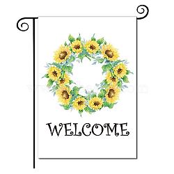 Garden Flag for Thanksgiving Day, Double Sided Cotton & Linen House Flags, for Home Garden Yard Office Decorations, Colorful, Sunflower Pattern, 320x460mm(AJEW-WH0284-09)