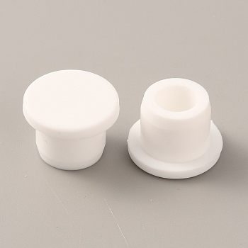Silicone Bottle Seal Plug, Reusable Replacement Bottle Stopper, Flat Round, White, 17x12mm, Inner Diameter: 7.5mm