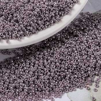 MIYUKI Round Rocailles Beads, Japanese Seed Beads, (RR437) Opaque Mauve Luster, 15/0, 1.5mm, Hole: 0.7mm, about 5555pcs/bottle, 10g/bottle