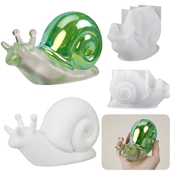 DIY Silicone Display Decoration Molds, Resin Casting Molds, 3D Snail, White, 157x72x92mm