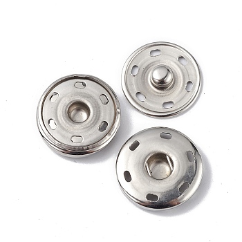 202 Stainless Steel Snap Buttons, Garment Buttons, Sewing Accessories, Stainless Steel Color, 23x6mm