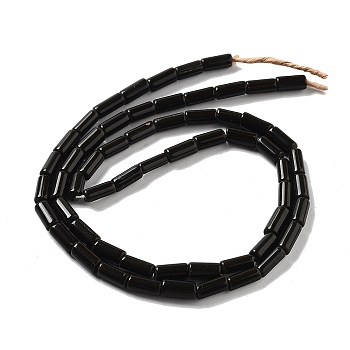 Handmade Lampwork Beads, Column, Black, 10.5~11.5x4~6mm, Hole: 1.6mm, about 61pcs/strand, 26.18''(66.5cm)