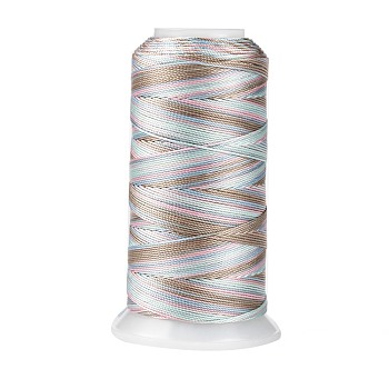 Segment Dyed Round Polyester Sewing Thread, for Hand & Machine Sewing, Tassel Embroidery, Silver, 3-Ply 0.2mm, about 1000m/roll
