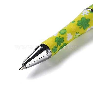 пластиковые ручки из бисера с узором клевера(AJEW-P115-01A)-3