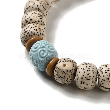bracelets extensibles en perles synthétiques turquoise(BJEW-B080-07)-2