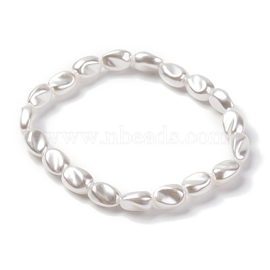 2Pcs Alloy Plastic Pearl Stretch Bracelets for Women(BJEW-U011-03G)-5