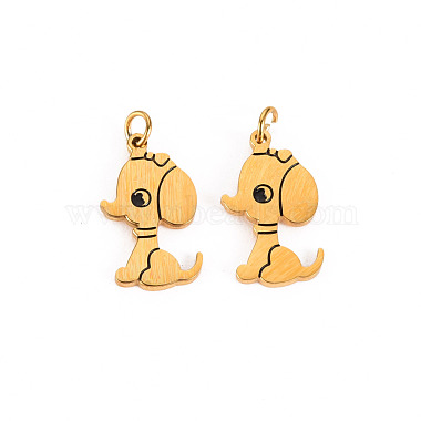 Real 14K Gold Plated Dog 316 Surgical Stainless Steel Charms